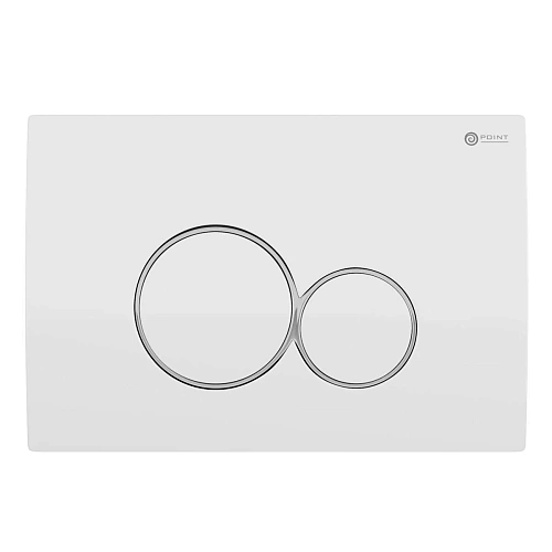 Клавиша смыва Point Виктория PN44061WC для инсталляции, белая/хром Клавиша смыва Point Виктория PN44061WC для инсталляции, белая/хром