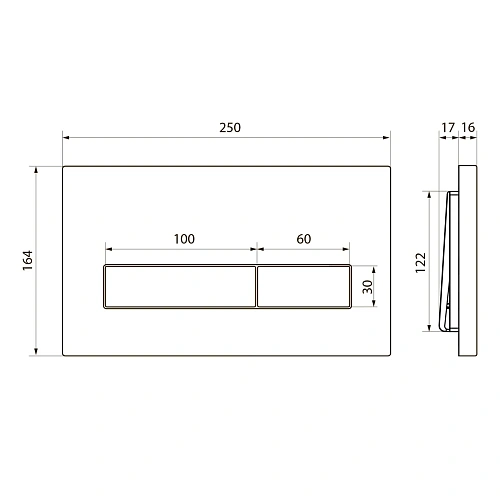 Клавиша смыва Point Меркурий PN44831BM для инсталляции, черная матовая Клавиша смыва Point Меркурий PN44831BM для инсталляции, черная матовая