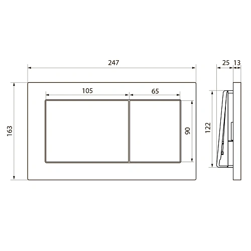 Клавиша смыва Point Ника PN44081BM для инсталляции, черная матовая Клавиша смыва Point Ника PN44081BM для инсталляции, черная матовая