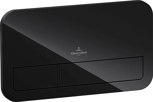 Клавиша смыва Villeroy & Boch ViConnect 921843RB (9218 43 RB) с подсветкой, стекло, черный глянцевый Клавиша смыва Villeroy & Boch ViConnect 921843RB (9218 43 RB) с подсветкой, стекло, черный глянцевый