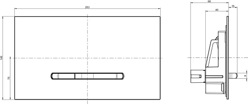 Клавиша смыва Villeroy & Boch ViConnect 922160RB (9221 60 RB) стекло, черный глянцевый Клавиша смыва Villeroy & Boch ViConnect 922160RB (9221 60 RB) стекло, черный глянцевый