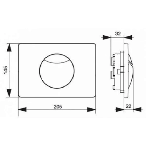 Клавиша смыва Villeroy & Boch ViConnect 92248561 (9224 85 61) хром глянцевый Клавиша смыва Villeroy & Boch ViConnect 92248561 (9224 85 61) хром глянцевый