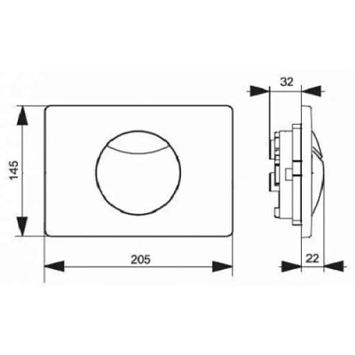Клавиша смыва Villeroy & Boch ViConnect 92248569 (9224 85 69) хром матовый Клавиша смыва Villeroy & Boch ViConnect 92248569 (9224 85 69) хром матовый