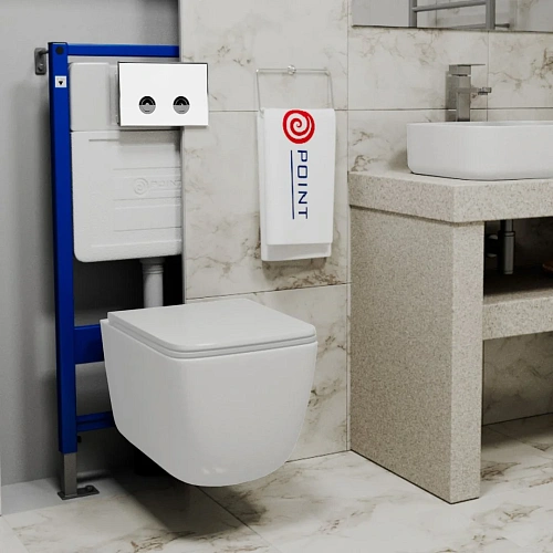 Клавиша смыва для пневматической инсталляции Point Венера, белый/хром, PN44071WC Клавиша смыва для пневматической инсталляции Point Венера, белый/хром, PN44071WC