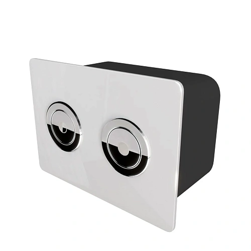 Клавиша смыва для пневматической инсталляции Point Венера, установка в стену, белый/хром, PN44072WC Клавиша смыва для пневматической инсталляции Point Венера, установка в стену, белый/хром, PN44072WC