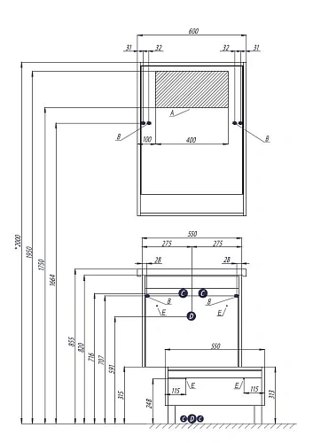Комод Aquaton Капри 60 бетон пайн 1A231003KPDA0 Комод Aquaton Капри 60 бетон пайн 1A231003KPDA0