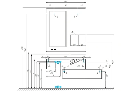Комод Aquaton Сакура 80 ольха наварра, белый глянец 1A236603SKW80 Комод Aquaton Сакура 80 ольха наварра, белый глянец 1A236603SKW80