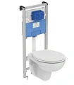 Комплект 3 в 1 Ideal Standard K881201PT15 инсталляция PROSYS с подвесным унитазом EUROVIT Rimless K8 Комплект 3 в 1 Ideal Standard K881201PT15 инсталляция PROSYS с подвесным унитазом EUROVIT Rimless K8