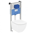 Комплект 3 в 1 Ideal Standard T3868V1 с подвесным унитазом PROSYS TESI AquaBlade, сиденьем, инсталля Комплект 3 в 1 Ideal Standard T3868V1 с подвесным унитазом PROSYS TESI AquaBlade, сиденьем, инсталля
