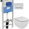 Комплект 4 в 1 Ideal Standard T387201 с подвесным унитазом TESI AquaBlade T007901, сиденьем TESI T35 Комплект 4 в 1 Ideal Standard T387201 с подвесным унитазом TESI AquaBlade T007901, сиденьем TESI T35