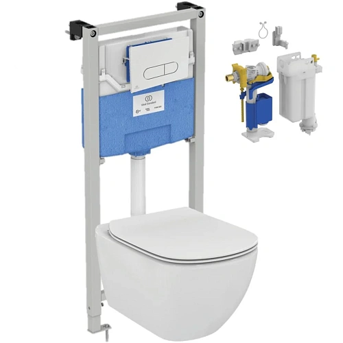Комплект 5 в 1 Ideal Standard R029901 унитаз подвесной TESI AquaBlade T007901 и инсталляцией PROSYS Комплект 5 в 1 Ideal Standard R029901 унитаз подвесной TESI AquaBlade T007901 и инсталляцией PROSYS