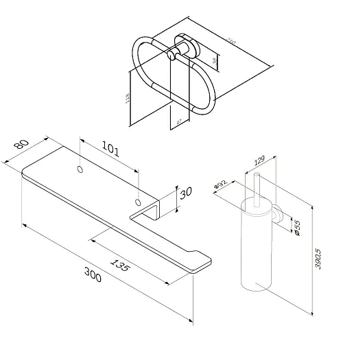 Комплект аксессуаров AM.PM Sense L AK74T0503W L для зоны туалета Комплект аксессуаров AM.PM Sense L AK74T0503W L для зоны туалета