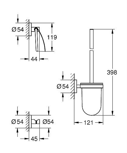 Комплект аксессуаров GROHE Essentials (3 предмета), суперсталь (40407DC1) Комплект аксессуаров GROHE Essentials (3 предмета), суперсталь (40407DC1)