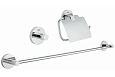 Комплект аксессуаров GROHE Essentials (3 предмета), хром (40775001) Комплект аксессуаров GROHE Essentials (3 предмета), хром (40775001)