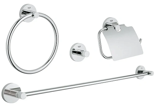 Комплект аксессуаров GROHE Essentials (4 предмета), хром (40776001) Комплект аксессуаров GROHE Essentials (4 предмета), хром (40776001)