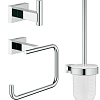 Комплект аксессуаров GROHE Essentials Cube (3 предмета), хром (40757001) Комплект аксессуаров GROHE Essentials Cube (3 предмета), хром (40757001)