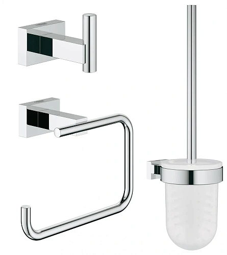 Комплект аксессуаров GROHE Essentials Cube (3 предмета), хром (40757001) Комплект аксессуаров GROHE Essentials Cube (3 предмета), хром (40757001)