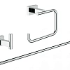Комплект аксессуаров GROHE Essentials Cube (3 предмета), хром (40777001) Комплект аксессуаров GROHE Essentials Cube (3 предмета), хром (40777001)