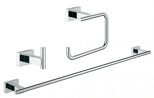 Комплект аксессуаров GROHE Essentials Cube (3 предмета), хром (40777001) Комплект аксессуаров GROHE Essentials Cube (3 предмета), хром (40777001)