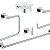 Комплект аксессуаров GROHE Essentials Cube (5 предметов), хром (40758001) Комплект аксессуаров GROHE Essentials Cube (5 предметов), хром (40758001)