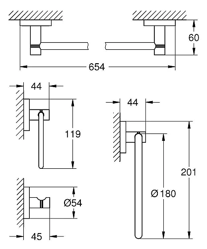 Комплект аксессуаров GROHE Essentials Master 4-в-1 (40823001) Комплект аксессуаров GROHE Essentials Master 4-в-1 (40823001)
