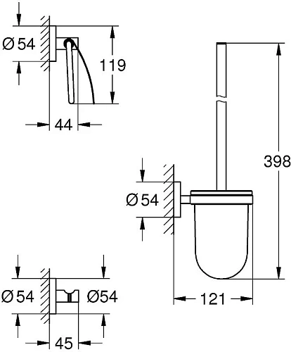 Комплект аксессуаров GROHE Essentials, хром (40407001) Комплект аксессуаров GROHE Essentials, хром (40407001)