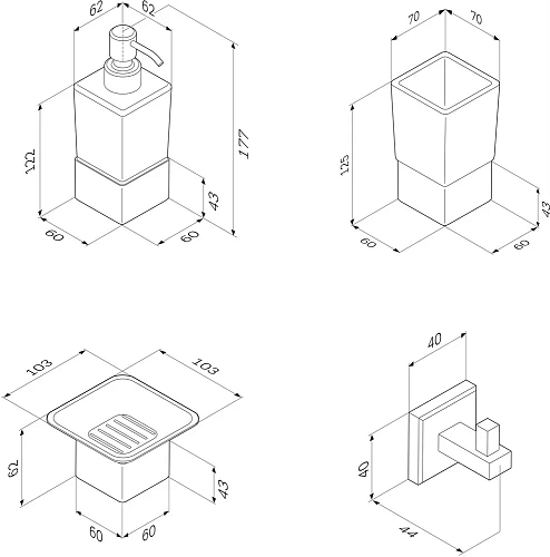 Комплект аксессуаров STWORKI Стокгольм by Damixa Стокгольм HASG91100 4 предмета 479721 Комплект аксессуаров STWORKI Стокгольм by Damixa Стокгольм HASG91100 4 предмета 479721