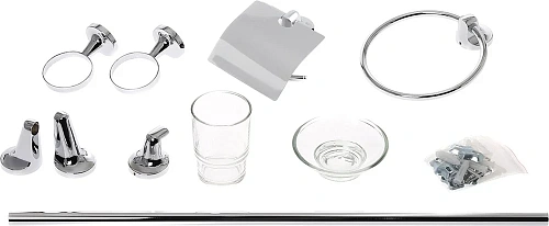 Комплект аксессуаров STWORKI Эстерсунд 6 предметов, хром 556076 Комплект аксессуаров STWORKI Эстерсунд 6 предметов, хром 556076