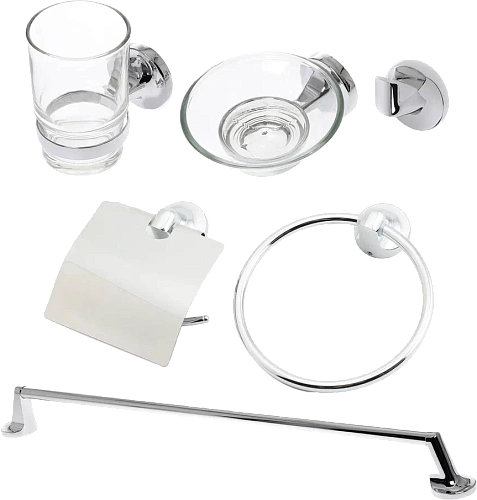 Комплект аксессуаров STWORKI Эстерсунд 6 предметов, хром 556076 Комплект аксессуаров STWORKI Эстерсунд 6 предметов, хром 556076