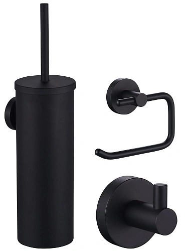 Комплект аксессуаров Wonzon & Woghand черный (WW-8100-BL) из 3 предметов (крючок, держатель для бумаги, ершик) Комплект аксессуаров Wonzon & Woghand черный (WW-8100-BL) из 3 предметов (крючок, держатель для бумаги, ершик)