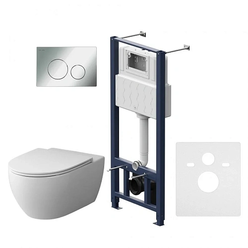 Комплект инсталляции AM.PM Awe IS49051.111700 с унитазом, сиденьем микролифт и клавишей черный матовый Комплект инсталляции AM.PM Awe IS49051.111700 с унитазом, сиденьем микролифт и клавишей черный матовый