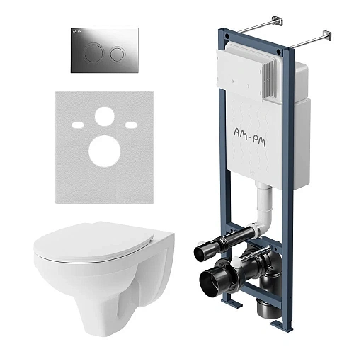 Комплект инсталляции AM.PM Jupiter IS110151.DX77C1738 с унитазом с сиденьем микролиф и клавишей черный Комплект инсталляции AM.PM Jupiter IS110151.DX77C1738 с унитазом с сиденьем микролиф и клавишей черный
