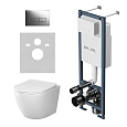 Комплект инсталляции AM.PM Like IS110351.801900 с унитазом Aquaspin с сиденьем микролифт и клавишей хром Комплект инсталляции AM.PM Like IS110351.801900 с унитазом Aquaspin с сиденьем микролифт и клавишей хром