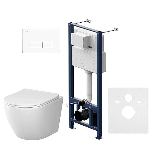 Комплект инсталляции AM.PM Like IS47001.801900 с унитазом Aquaspin, сиденьем микролифт и клавишей белый Комплект инсталляции AM.PM Like IS47001.801900 с унитазом Aquaspin, сиденьем микролифт и клавишей белый