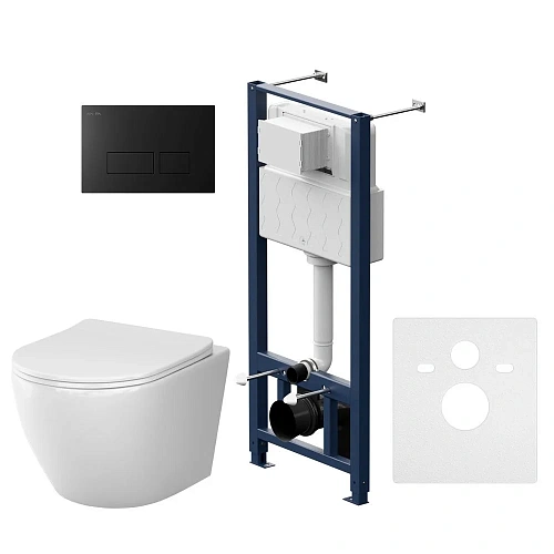 Комплект инсталляции AM.PM Like IS47038.801900 с унитазом Aquaspin, сиденьем микролифт и клавишей черный Комплект инсталляции AM.PM Like IS47038.801900 с унитазом Aquaspin, сиденьем микролифт и клавишей черный