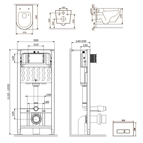 Комплект инсталляции AM.PM Like IS47051.801900 с унитазом Aquaspin, сиденьем микролифт и клавишей хром Комплект инсталляции AM.PM Like IS47051.801900 с унитазом Aquaspin, сиденьем микролифт и клавишей хром