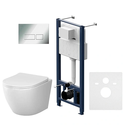 Комплект инсталляции AM.PM Like IS47051.801900 с унитазом Aquaspin, сиденьем микролифт и клавишей хром Комплект инсталляции AM.PM Like IS47051.801900 с унитазом Aquaspin, сиденьем микролифт и клавишей хром