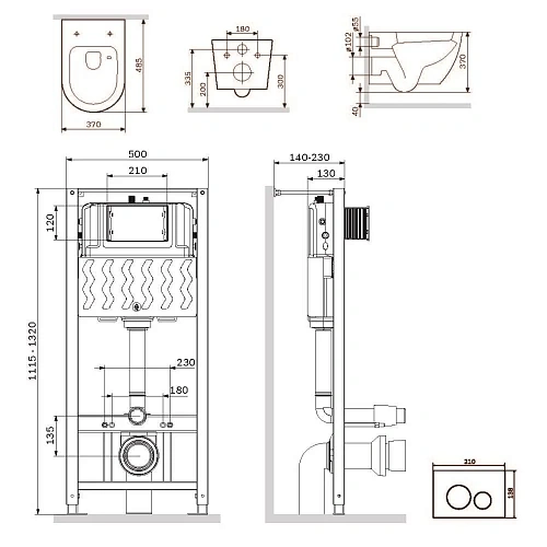 Комплект инсталляции AM.PM Like IS49001.801900 с унитазом Aquaspin, сиденьем микролифт и клавишей белый Комплект инсталляции AM.PM Like IS49001.801900 с унитазом Aquaspin, сиденьем микролифт и клавишей белый