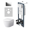 Комплект инсталляции AM.PM Sense IS110151.741701 с унитазом FlashСlean с сиденьем микролифт и клавишей хром