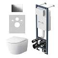 Комплект инсталляции AM.PM Sense IS110151.741701 с унитазом FlashСlean с сиденьем микролифт и клавишей хром Комплект инсталляции AM.PM Sense IS110151.741701 с унитазом FlashСlean с сиденьем микролифт и клавишей хром