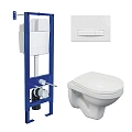 Комплект инсталляции BERGES ATOM 410 с клавишей смыва Atom Line белая, унитазом Gamma и сиденьем Gamma PS, микролифт 043336 Комплект инсталляции BERGES ATOM 410 с клавишей смыва Atom Line белая, унитазом Gamma и сиденьем Gamma PS, микролифт 043336