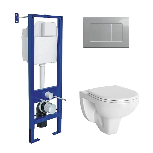 Комплект инсталляции BERGES ATOM 410 с клавишей смыва Atom матовый хром, унитазом Gamma и сиденьем , микролифт, быстросъем 043341 Комплект инсталляции BERGES ATOM 410 с клавишей смыва Atom матовый хром, унитазом Gamma и сиденьем , микролифт, быстросъем 043341