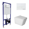 Комплект инсталляции BERGES NOVUM с клавишей смыва L1 белая, унитазом SIGMA Rimless 52 см и сиденьем микролифт, быстросъём 043397 Комплект инсталляции BERGES NOVUM с клавишей смыва L1 белая, унитазом SIGMA Rimless 52 см и сиденьем микролифт, быстросъём 043397
