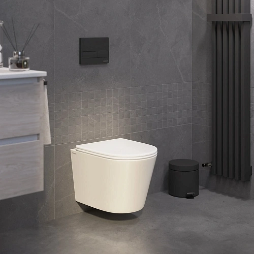 Комплект инсталляции BERGES NOVUM с клавишей смыва L5 Soft Touch черная, унитазом VITA Rimless 49 см и сиденьем микролифт, быстросъём 043372 Комплект инсталляции BERGES NOVUM с клавишей смыва L5 Soft Touch черная, унитазом VITA Rimless 49 см и сиденьем микролифт, быстросъём 043372