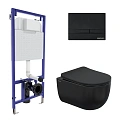 Комплект инсталляции BERGES NOVUM525, с клавишей смыва F5 soft touch черный, унитазом Ventas Black и сиденьем микролифт, быстросъем 043326 Комплект инсталляции BERGES NOVUM525, с клавишей смыва F5 soft touch черный, унитазом Ventas Black и сиденьем микролифт, быстросъем 043326