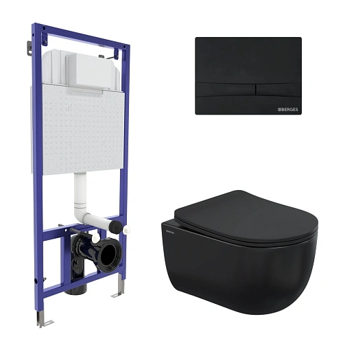 Комплект инсталляции BERGES NOVUM525, с клавишей смыва F5 soft touch черный, унитазом Ventas Black и сиденьем микролифт, быстросъем 043326 Комплект инсталляции BERGES NOVUM525, с клавишей смыва F5 soft touch черный, унитазом Ventas Black и сиденьем микролифт, быстросъем 043326