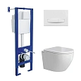 Комплект инсталляции BERGES АТОМ 410 с клавишей смыва Atom Line белая, унитазом OKUS Rimless 49 см и сиденьем микролифт, быстросъём 043394 Комплект инсталляции BERGES АТОМ 410 с клавишей смыва Atom Line белая, унитазом OKUS Rimless 49 см и сиденьем микролифт, быстросъём 043394