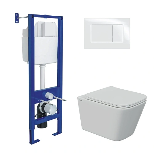 Комплект инсталляции BERGES АТОМ 410 с клавишей смыва Atom белая, унитазом FLOE S Rimless 51 см и сиденьем Floe S Slim SO, микролифт, быстросъём 043368 Комплект инсталляции BERGES АТОМ 410 с клавишей смыва Atom белая, унитазом FLOE S Rimless 51 см и сиденьем Floe S Slim SO, микролифт, быстросъём 043368