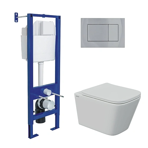 Комплект инсталляции BERGES АТОМ 410 с клавишей смыва Atom хром, унитазом FLOE S Rimless 51 см и сиденьем Floe S Slim SO, микролифт, быстросъём 043369 Комплект инсталляции BERGES АТОМ 410 с клавишей смыва Atom хром, унитазом FLOE S Rimless 51 см и сиденьем Floe S Slim SO, микролифт, быстросъём 043369