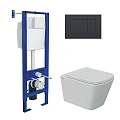 Комплект инсталляции BERGES АТОМ 410 с клавишей смыва Atom черная Soft Touch, унитазом FLOE S Rimless 51 см и сиденьем Floe S Slim SO, микролифт, быстросъём 043367 Комплект инсталляции BERGES АТОМ 410 с клавишей смыва Atom черная Soft Touch, унитазом FLOE S Rimless 51 см и сиденьем Floe S Slim SO, микролифт, быстросъём 043367
